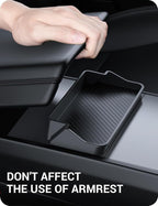 BASENOR 2026 Tesla Model Y Model 3 Center Console Sunglasses Holder, Armrest Key Holder Storage Box for 2025 2026 Model Y Juniper 2024 2025 2026 Tesla 3 Highland
