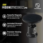 MobNetic Icon.MS MagSafe Compatible Phone Mount, Magnetic Phone Holder for Car w/ 90lb Pull Force, 90º Tilt & 360º Rotation, Aluminum Build, Compatibility for iPhone & Android (Obsidian Black)
