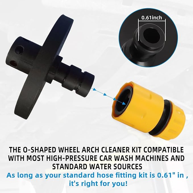 O Ring Chassis Cleaner Flusher Kit, Wheel Arch Cleaning Attachments, Compatible with AUS Hose Fitting, Pressure Washer Car Undercarriage Under Body Chassis Cleaner Adaptor