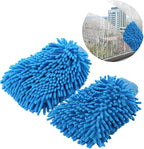 1 Pack 2 Blue Car Wash Mitt Microfiber, Deluxe Scratch Free Microfiber Wash Mitt ,9 Inches X 5.5 Inches Car Washing Care Cleaning Kit.
