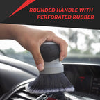 Maxshine Universal Red Large Mixed Bristle Brush with Storage Rack – Curved Grip & Soft Bristles – Ideal for Dashboard, Displays, Air Vents – Premium Brush for Wheels & Interior Detailing