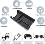 5PCS Center Console Organizer Tray and Wireless Charging Mat Compatible with 2026 Toyota RAV4 Armrest Bottom Tray Cup Holder Center Console Silicone Pad Interior Accessories(Not for Limited)