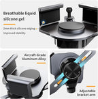 MagSafe Tesla Phone Mount for Model 3/Y/S/X/Cybertruck - Magnetic Car Phone Holder with N52 Strong Magnet 360° Rotatable Alloy Stand Silicone Pad Screen Safe & Universal Fit Obsidian Black