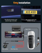 4K Dual Dash Cam Front and Rear, 4K+2K Dashcam with 5GHz WiFi & APP Control, Dash Camera for Cars with 64GB Card, 24H Parking Monitor, Night Vision, Loop Recording, G-Sensor, WDR, 3.2" IPS Screen