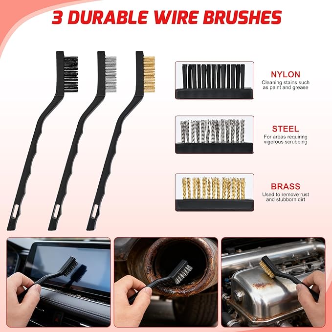 Nilight 15PCS Car Detailing Kit Auto Cleaning Tools Wash Set with Storage Carry Bag Beginners Easy to Use for Interior Exterior Car Care Clean Windshield Dashboard Seat Air Vents Wheels Tires, Red