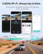 BOTSLAB 4K Dual Dash Cam Front and Rear [2026 Upgraded], STARVIS 2 Sensor, 64GB Card Included, Voice Control, 5GHz WiFi Dashcam Front and Rear Camera, Built in GPS, WDR Night Vision, 24H Parking Mode
