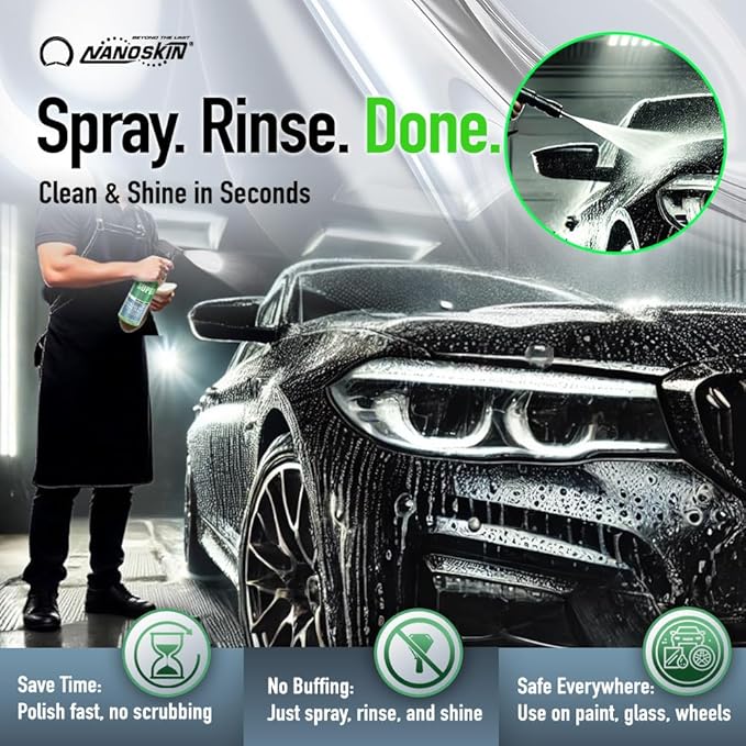 Nanoskin Ultra Line SUPER CHARGER SiO2 Touchless Spray-On/Rinse-Off Sealant 1 Gallon- Car Wash Paint & Glass Spray for Car Detailing | Safe for Cars, Trucks, Motorcycles, RVs & More | 100:1 Dilution