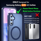 OWKEY for Samsung Galaxy A15 5G Phone Case with Screen Protector & Stand, Magnetic Case for Magsafe Military-Grade Protection Shockproof Matte Cover for Samsung Galaxy A15 5G (Blue)