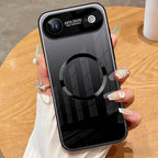 Guppy Compatible with iPhone Air Magnetic Case, with Full Camera Lens Protector [Compatible with MagSafe] Scratch Resistant Gradient Glass Back Cover Phone Case-Black