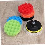 ERINGOGO Car Buffing Sponge Polishing Pad Kit 7pcs Self-Adhesive Discs for Car Waxing Polishing