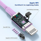 iPhone 14 13 Car Charger, Certified 45W Dual Port USB C Rapid Apple Car Adapter with 6ft Type C to Lightning Cable Fast Charging for iPhone 14 Pro/14 Pro Max/14 Plus/13/12/11/X/XS/SE,iPad-Purple