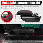 Center Console Armrest Compatible with Mini Cooper Coupe R50 R52 R53 R56 R57 R58 F55 F56 F57 Countryman with 7 USB Port Cup Holder Double Layer Organizer Storage Box (All Black)