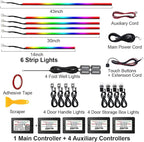 Dreamcolor Acrylic Interior Car Light with Wireless APP, RGB 18 in 1 Car Ambient Lighting Kits with 175 inches 600 LEDs, 16 Million Colors Sound Activated Car Neon Lights