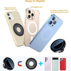 Magnetic Wireless Charging Phone Holder Mount with 17mm Ball Socket for MagSafe, [Heavy-Duty] Magnetic Ball Mount Fits 17mm/0.67inch Ball Car Phone Holder for iPhone 17/16/15/14/13/12 Series