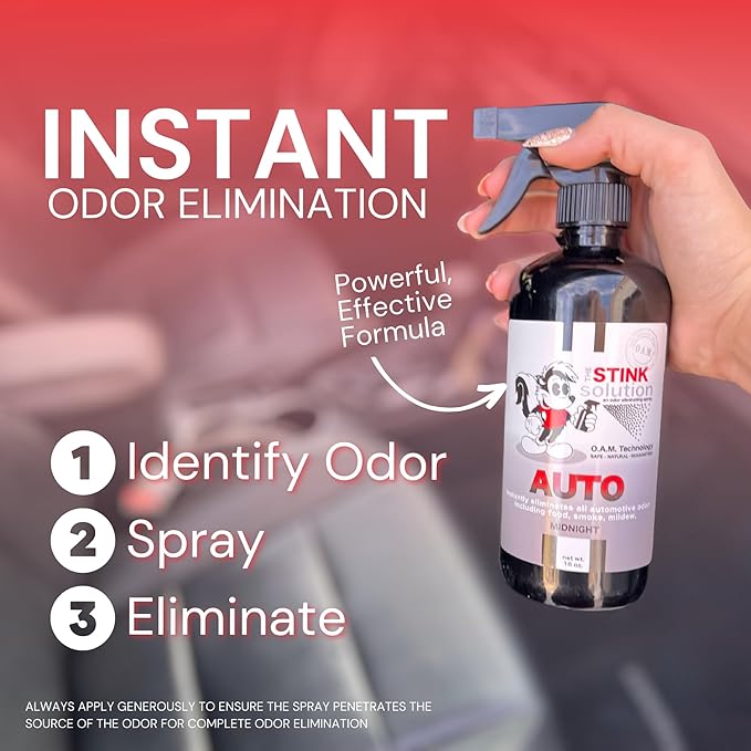 The Stink Solution Car Deodorizer Odor Eliminator For Strong Odor: Quickly Banish Smoke, Pet, Food, Sweat, & Other Foul Smells! Safe Car Freshener for Seats & More! - 1 16 oz, 1 4 oz (Coconut Mango)