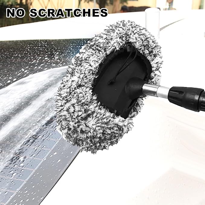 2 Pieces Brush Cover, Wash Mitt Car Brush Cover for Car Wash Brushes,Microfibre Car Brush Cover,SB Wash Brush Cover for Washing Park/Wash, Gentle Car Sponge-Black