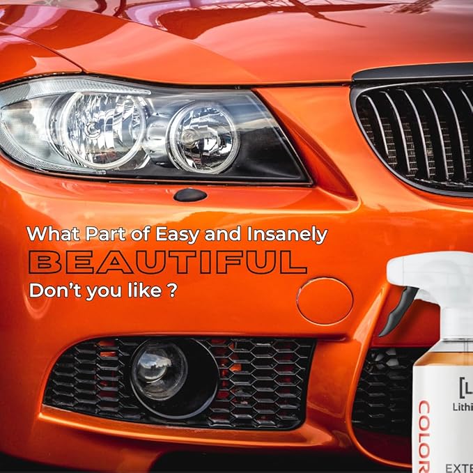 Lithium Color Crush Car Detailing Spray - Instant, Long Lasting Deep Glossy Shine - Hydrophobic Premium Car Detailing Supplies Infused with Si02 Stackable Color Enhancing Technology