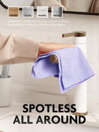 Fantasticlean Microfiber Cleaning Cloth Roll -75 Pack, Tear Away Microfiber Towels, 12" x 12", Reusable, Washable, Scratch Free, Ultra Absorbent Dishcloth for All-Around Cleaning Supplies (Lavender)