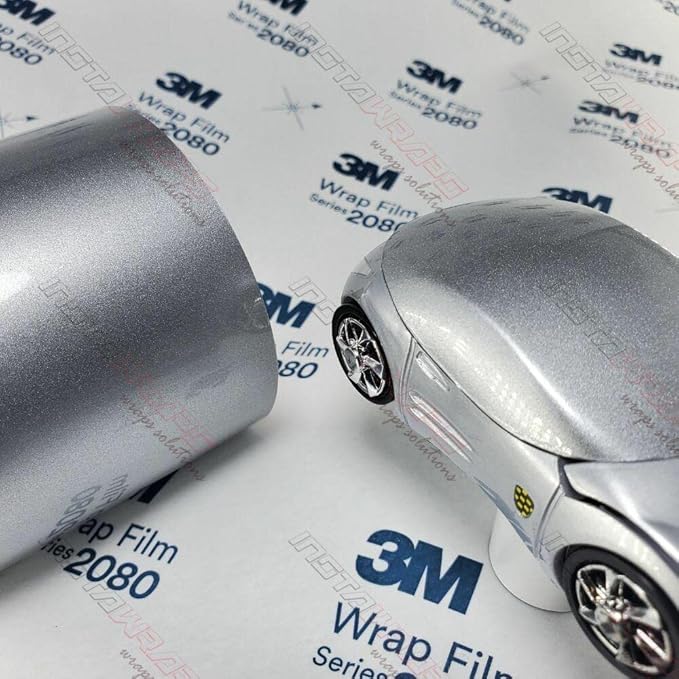3M Car Wrap Roll 2080 Gloss White Aluminum | G120 | (5ft x 50ft (250 Sq/ft)) | Automotive Vinyl Wrap for Cars - Car Interior Wrap & Exterior | w/Free Instawraps Pro Glove