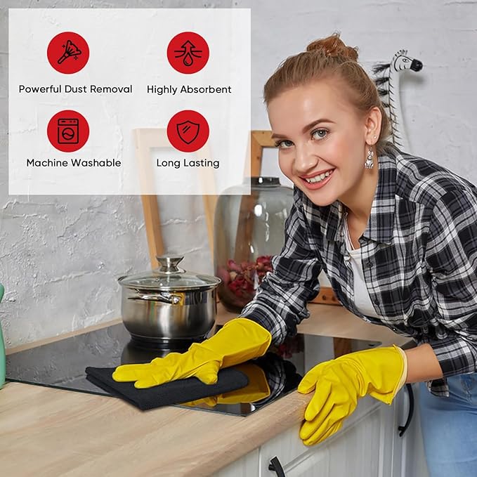 AIDEA Microfiber Cleaning Cloth 48 Pack, Microfiber Towels for Cars, Soft & Absorbent Cleaning Rags, Premium Lint Free Shop Towels for House, Kitchen, Car, 12inx16in