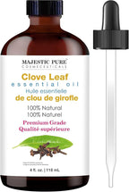 Majestic Pure Essential Oil with Glass Dropper - 100% Pure and Natural - Essential Oils for Diffuser, Aromatherapy, Soap and Candle Making, Clove Essential Oil, Clove Oil, 4 Fl Oz