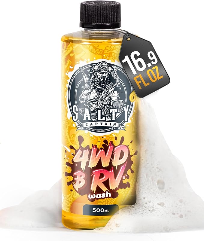 Salty Captain 4WD & RV Wash Detergent – Foaming Car Wash Soap for Foam Cannons, Foam Guns or Bucket Washes – Lab Tested Cleaner for Vehicles with Anti-Rust Protection & Safe on All Surfaces Formula