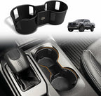 Muslogy Center Console Cup Holder Inserts Compatible with 2024 2025 2026 Ford Ranger Accessories Middle Console Drink Holder Silicone Black Organizer Non-Slip Drink Stopper