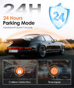 4 Channel Dash Cam 360° View, 2K Car Dash Cam Front and Back, 4-Way Front Rear Inside Recording, APP Control, 8 IR Night Vision, Parking Monitor, G-Sensor, Free 64GB TF Card