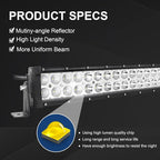 AUXTINGS 32 inch 180W Curved Double Row LED Light Bar Work Light Spot Flood Beam with Wiring Harness kit Switch for Trucks Tractor 4X4 Jeep Boat Off Road Auto Fog Driving Lamp 12V 24V Waterproof IP67
