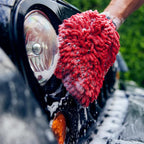 Stoner Car Care 95300 Premium Microfiber Knobby Car Wash Mitt Scratch Free Lint Free, Red