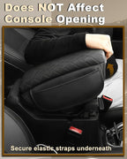 Armrest Cover for Jeep Wrangler JL Center Console Pad with Organizer Storage Pockets, Black Faux Leather Arm Rest Lid Cushion Accessories (2018-2026 Wrangler JL/Gladiator JT)
