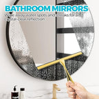 ALFLOD 2PACK All-Purpose Shower Squeegee for Shower Doors, Bath Linen Sets, Tile Shower Walls, Bathroom, Window, Glass and Car Windshield, Mirrors and Kitchen-Stainless Steel, 11.8-Inch Golden