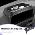 LUWU 2026 Mustang Mach E Dashboard Storage Tray Compatible with Ford Mustang Mach E 2021-2026 Accessories Center Console Display Box Hidden Organizer Tray Behind Screen (Only Fit for 10.2-inch Screen)