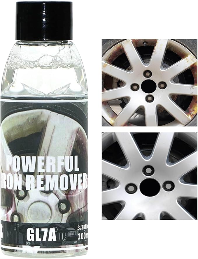 Iron Remover Car Detailing - 100ml Rim Cleaner Stain Removal,Car Rust Removal | for Wheels Brakes Calipers Tires Exterior Paint Motorcycle Rv Boat
