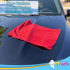 Cleaning Washcloth Towels - Large 27" x 16" Microfiber Rags - Highly Absorbent, Lint Free Streak Free for House, Kitchen, Car, Window Detailing Reusable Shop Towels (6-Pack, Forest Green)