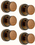 Asidrama 6 Pack Antique Brass Privacy Door Knobs with Lock, Vintage Door Handles with Antique Brass Door Knobs Interior for Bedroom or Bathroom, Heavy Duty Door Lever for Left Right Sided Doors