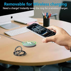 MagSafe Phone Ring Holder, 360° Rotation Magnetic Phone Grip Kickstand with Double-Sided Magnet Mag Safe Finger Ring Stand for Samsung S26 S25 FE S24 Ultra iPhone 17/16/15/14 Pro Max Google Pixel 10a