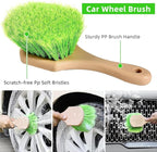 62" Car Wash Brush with Long Handle Chenille Microfiber Car Wash Mop Mitt, Wheel Brush, Windshield Window Squeegee, Car Duster Microfiber Towel, Gloves, for Cleaning Cars, RV, Truck, Boat