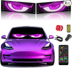 Devil Eyes Light for Cars (2-Pack) – 15''x4'' Dual LED Eyes for Car Windshield | Perfect Sync, Programmable Patterns, App/Remote Control | for Sedans, SUVs, Medium Trucks – Custom Dynamic Sign