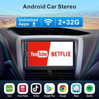 Double Din Car Stereo Wireless Apple CarPlay Android Auto,7 in Android Car Radio Head Unit with QLED Touchscreen, Bluetooth,WiFi, GPS Navigation, FM/USB/SWC/AUX/Subwoofer