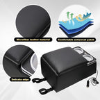 Black Universal Truck Seat/Bench Organizer with LED Light, USB Port, Cup Holders, Armrest, Padded Top Lid - Ideal for Business Upgrade Center Console Organizerand