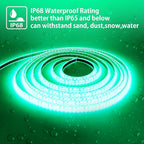 YM E-Bright Green Led Strip Lights,16.4ft / 5M 600 SMD Waterproof IP68 Flexible Decoration for Cars Motorcycle Stage Wedding Party Event Garden Underwater Outdoor Indoor (No Power Adapter)