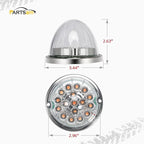 Partsam 1Pc Dual Revolution LED Watermelon Light, Amber Turn Signal and Marker to Purple Auxiliary Light for Truck, Surface Mount, with Stainless Steel Bezel