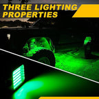 Nicoko 4Pods Pure Green LED Rock Lights 72w high Power Rock Lights Neon Underglow Light for Car Trucks ATV UTV SUV Boat Underbody Glow Trail Rig Light IP68 Waterproof