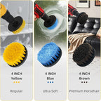 9 Pcs Drill Brush Attachments Set Fluffy Soft and Hard Bristles Horsehair Brush Cleaning Kit for Home Bathroom Car Kitchen Corners Sink Stubborn Stains Tiles