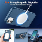 SUPFINE Magnetic for iPhone 11 Phone Case with Screen Protector (Compatible with MagSafe)(Military Grade Drop Protection) Translucent Matte Shockproof with Anti-Fingerprint Phone Case,Deep Blue