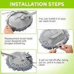 Tallew 5 Pcs Car Wash Mitt Kit, Car Clean Brush Not Included, Microfiber Mitt Clean Detail Cleaning Tools Truck Washing Chenille Scratch Free Replacement Kit for Auto RV Pickup Bus(Gray)