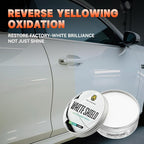 White Car Wax - Anti-Yellowing + UV Defense | Clear Coat Protection | 180g with Sponge& Microfiber Towel