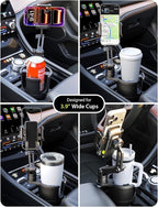 Bracketron Cup Holder Phone Mount for Car - TripGrip 2-in-1 Expandable Phone Holder with 360° Rotation & Ultra Stable Folding Support Legs, Fits Devices up to 3.5"