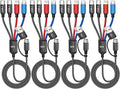 Travel Cruise Essentials 2026 4 in 2 Charging Cable with Dual Type-C Port, USBA/C Multi Charging Cable Cords, Multiple iPhone Charger Cord for iPhone17-8, Android, iPad, Car Accessories (4Packs 5FT)